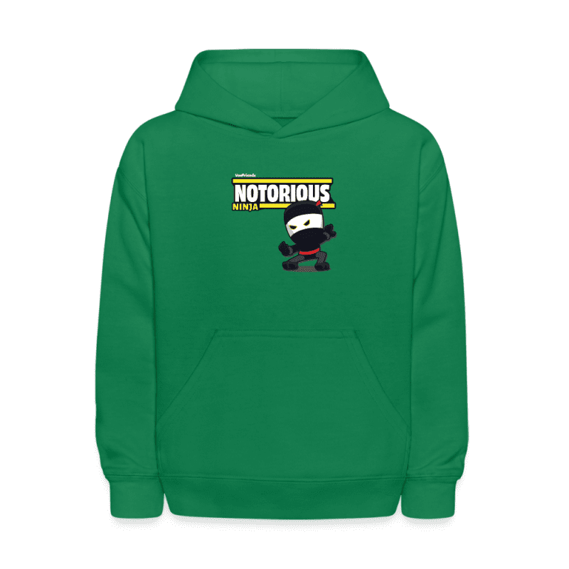 Notorious Ninja Character Comfort Kids Hoodie - kelly green