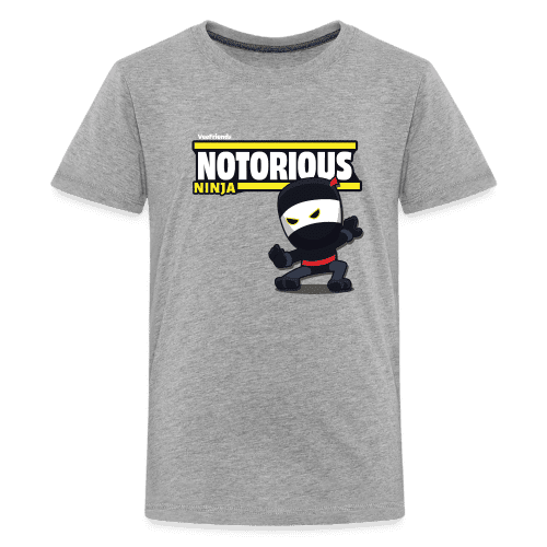 Notorious Ninja Character Comfort Kids Tee - heather gray