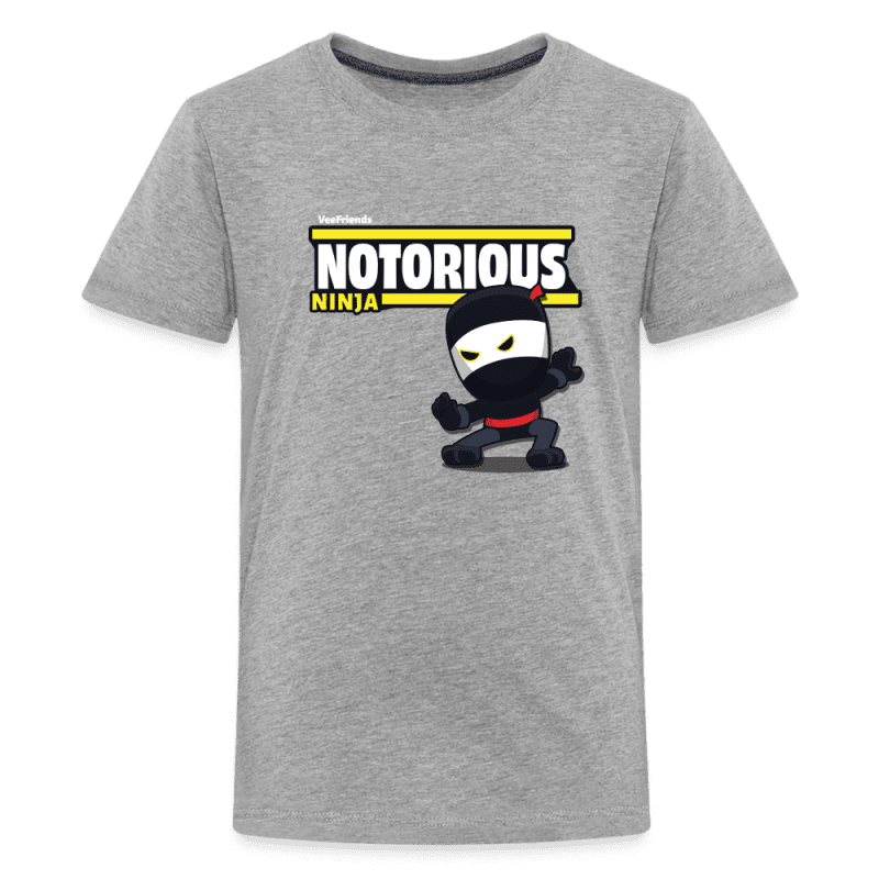 Notorious Ninja Character Comfort Kids Tee - heather gray