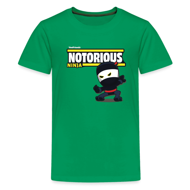 Notorious Ninja Character Comfort Kids Tee - kelly green