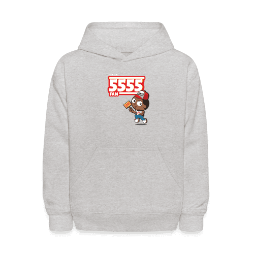 5555 Fan Character Comfort Kids Hoodie - heather gray