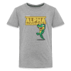 Alpha Alligator Character Comfort Kids Tee - heather gray