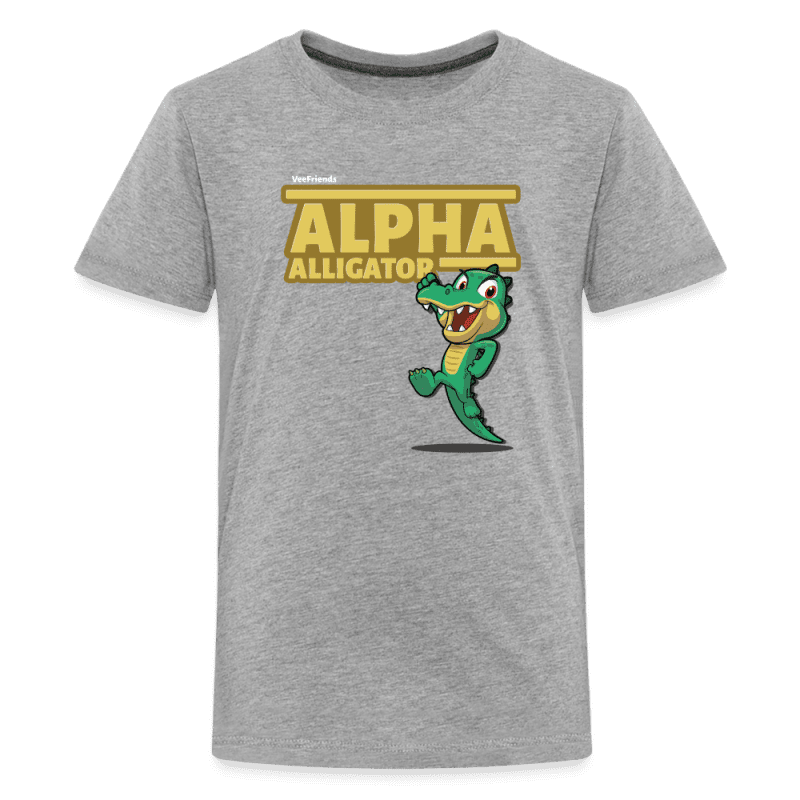 Alpha Alligator Character Comfort Kids Tee - heather gray