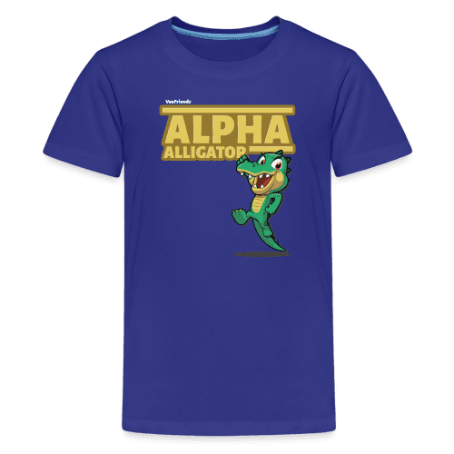 Alpha Alligator Character Comfort Kids Tee - royal blue