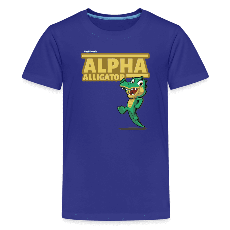 Alpha Alligator Character Comfort Kids Tee - royal blue