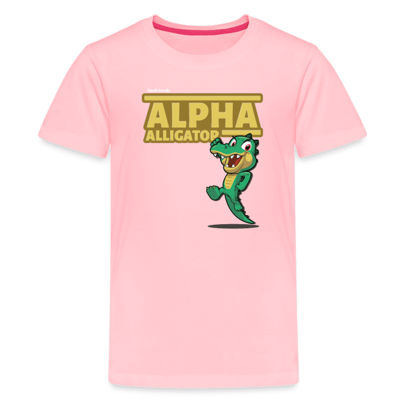 Alpha Alligator Character Comfort Kids Tee - pink