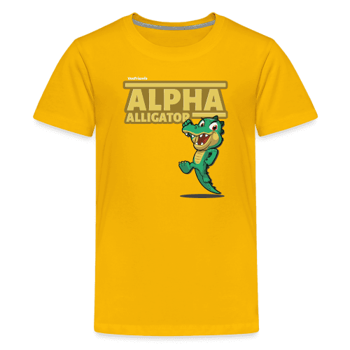 Alpha Alligator Character Comfort Kids Tee - sun yellow