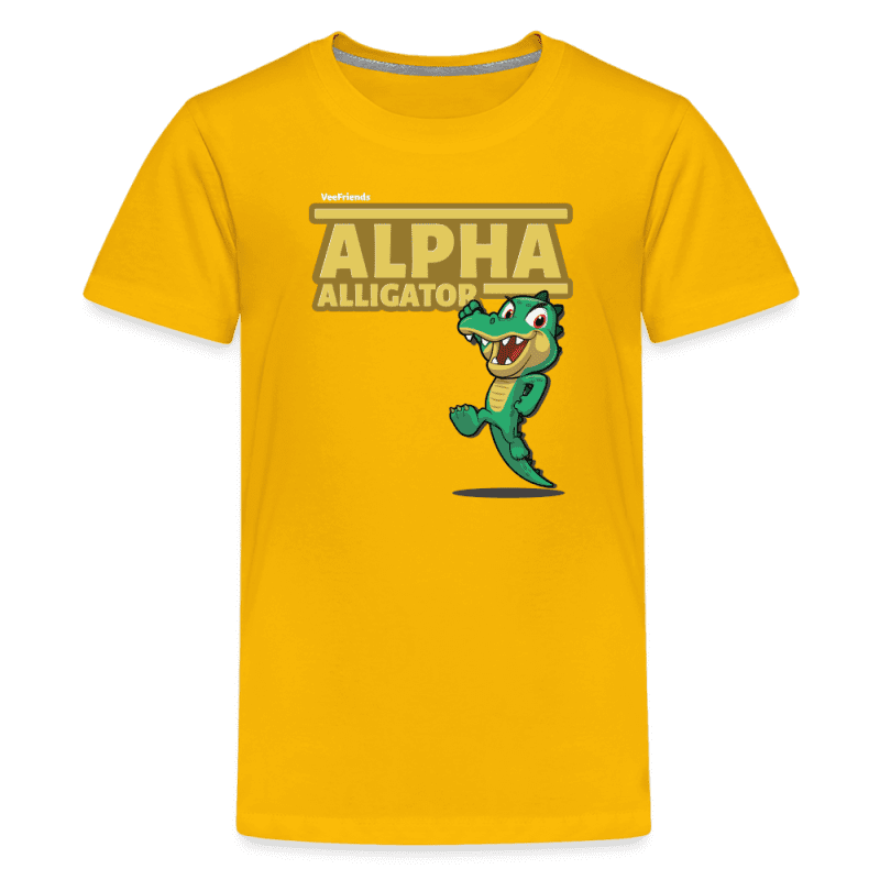 Alpha Alligator Character Comfort Kids Tee - sun yellow