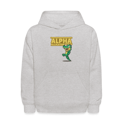 Alpha Alligator Character Comfort Kids Hoodie - heather gray