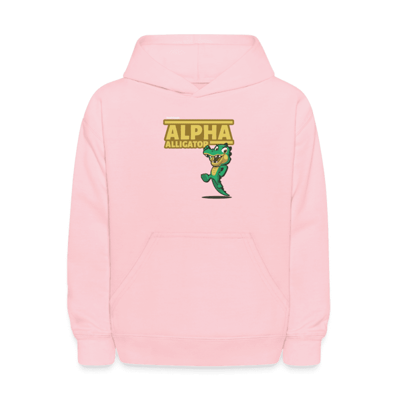 Alpha Alligator Character Comfort Kids Hoodie - pink