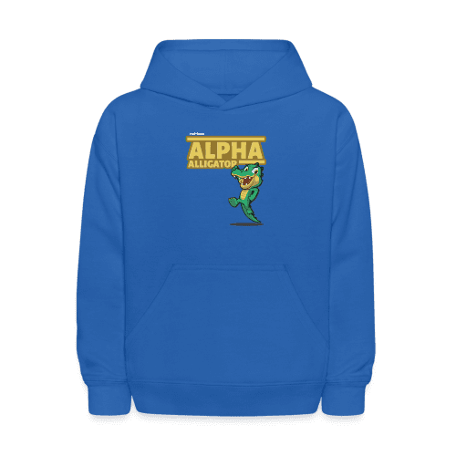 Alpha Alligator Character Comfort Kids Hoodie - royal blue