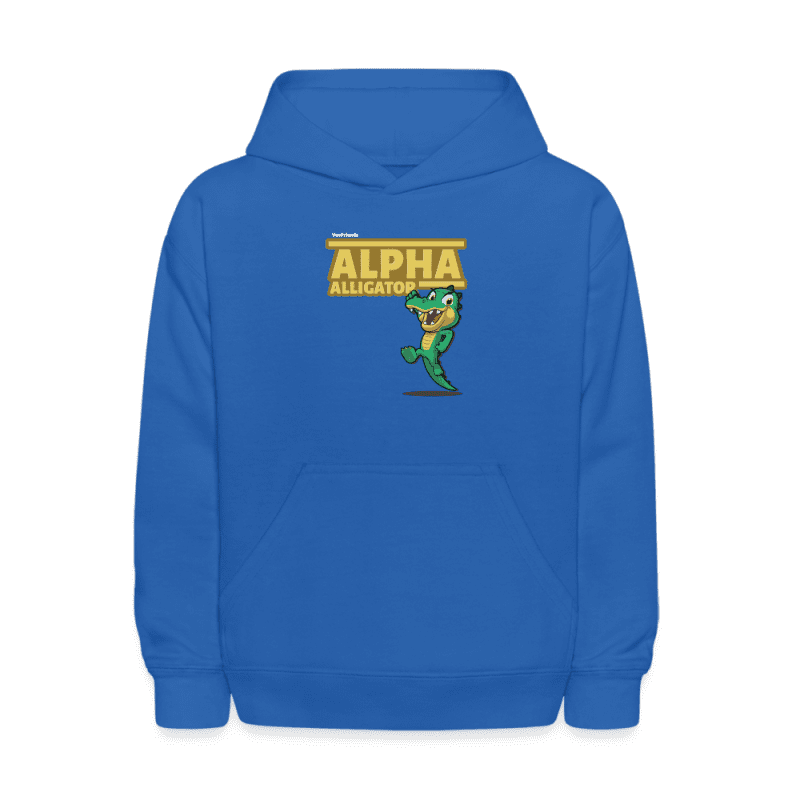 Alpha Alligator Character Comfort Kids Hoodie - royal blue