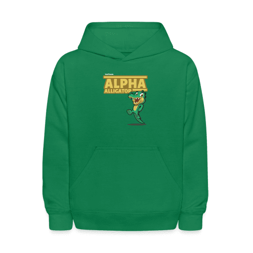 Alpha Alligator Character Comfort Kids Hoodie - kelly green