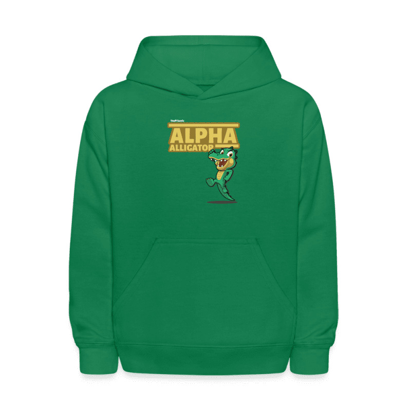 Alpha Alligator Character Comfort Kids Hoodie - kelly green