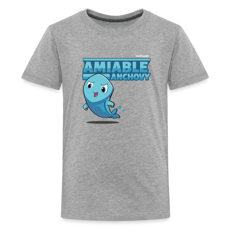 Amiable Anchovy Character Comfort Kids Tee - heather gray