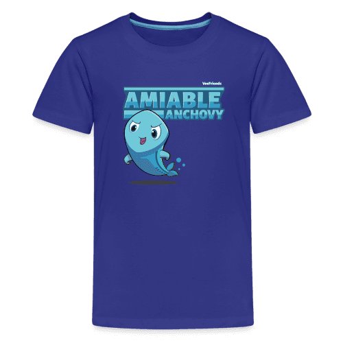 Amiable Anchovy Character Comfort Kids Tee - royal blue