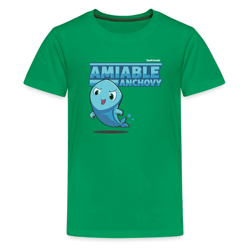 Amiable Anchovy Character Comfort Kids Tee - kelly green