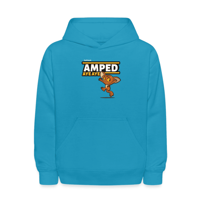 Amped Aye Aye Character Comfort Kids Hoodie - turquoise