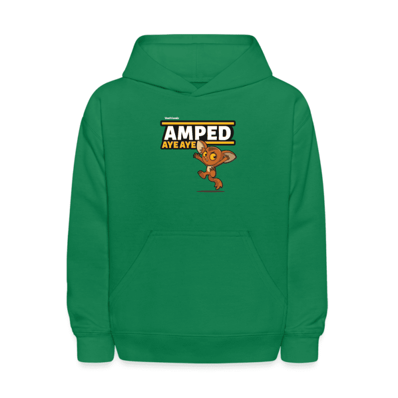 Amped Aye Aye Character Comfort Kids Hoodie - kelly green