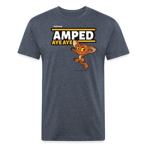 Amped Aye Aye Character Comfort Adult Tee - heather navy