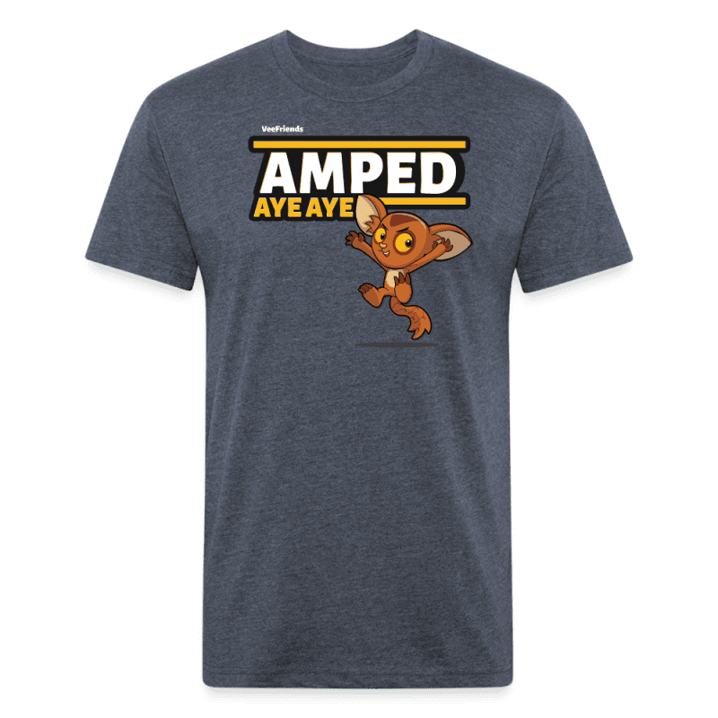 Amped Aye Aye Character Comfort Adult Tee - heather navy