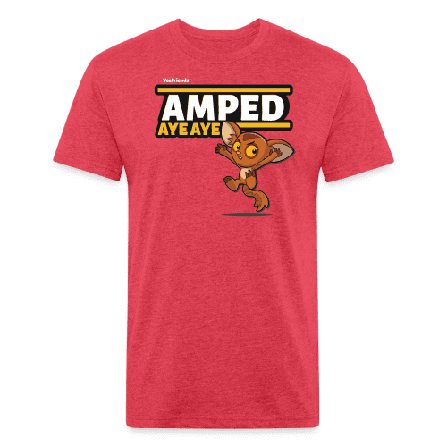 Amped Aye Aye Character Comfort Adult Tee - heather red