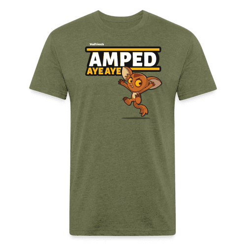 Amped Aye Aye Character Comfort Adult Tee - heather military green