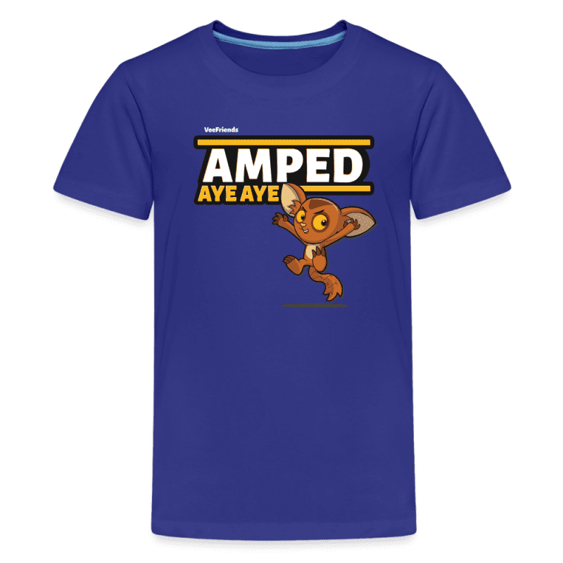 Amped Aye Aye Character Comfort Kids Tee - royal blue