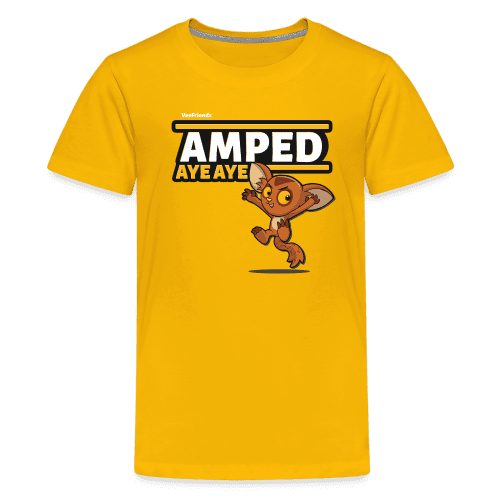 Amped Aye Aye Character Comfort Kids Tee - sun yellow