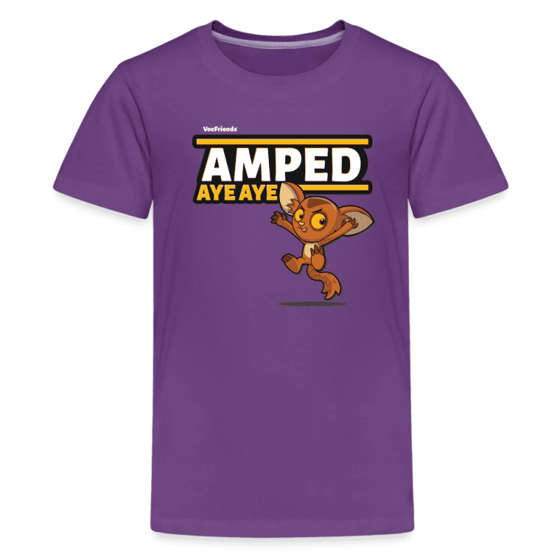 Amped Aye Aye Character Comfort Kids Tee - purple