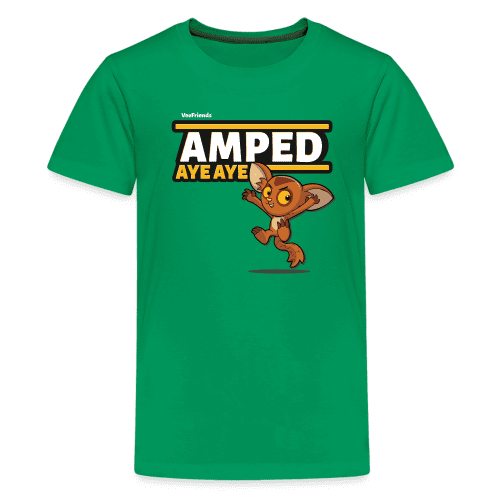 Amped Aye Aye Character Comfort Kids Tee - kelly green