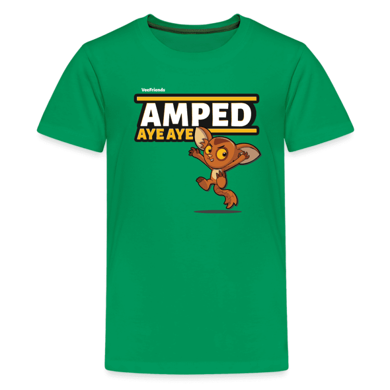 Amped Aye Aye Character Comfort Kids Tee - kelly green