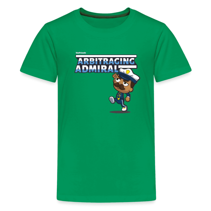 Arbitraging Admiral Character Comfort Kids Tee - kelly green