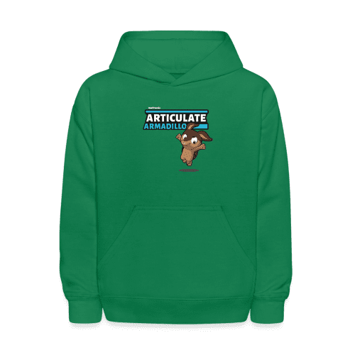 Articulate Armadillo Character Comfort Kids Hoodie - kelly green