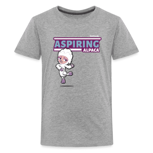 Aspiring Alpaca Character Comfort Kids Tee - heather gray