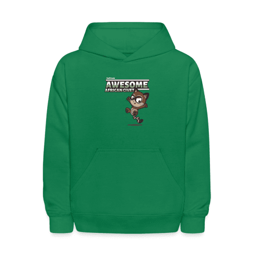 Awesome African Civet Character Comfort Kids Hoodie - kelly green