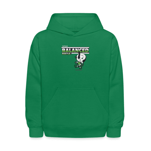 Balanced Beetle Character Comfort Kids Hoodie - kelly green