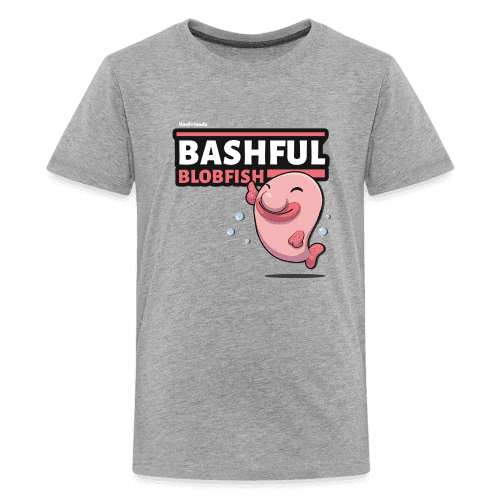 Bashful Blobfish Character Comfort Kids Tee - heather gray