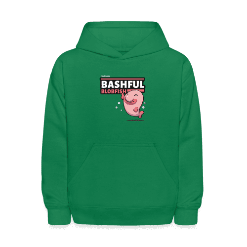 Bashful Blobfish Character Comfort Kids Hoodie - kelly green