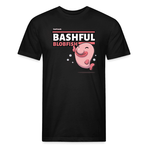 Bashful Blobfish Character Comfort Adult Tee - black