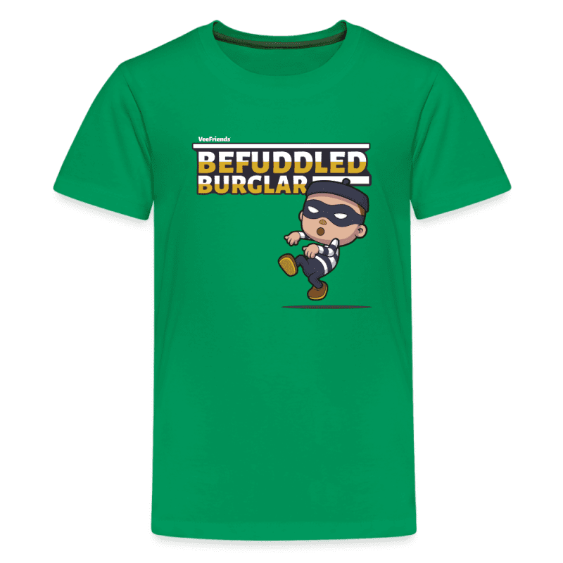 Befuddled Burglar Character Comfort Kids Tee - kelly green