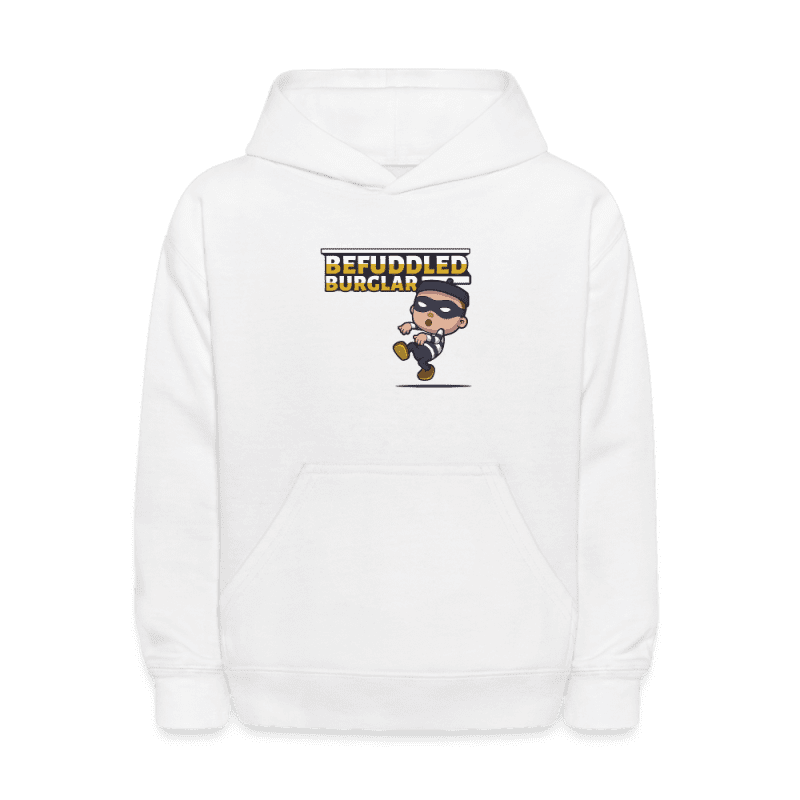 Befuddled Burglar Character Comfort Kids Hoodie - white