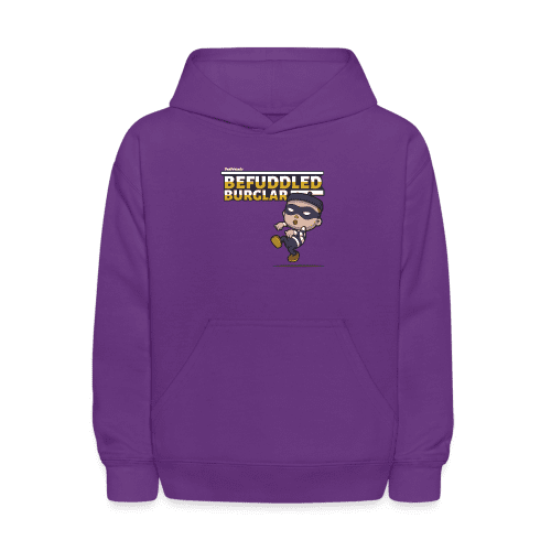 Befuddled Burglar Character Comfort Kids Hoodie - purple