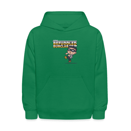 Befuddled Burglar Character Comfort Kids Hoodie - kelly green