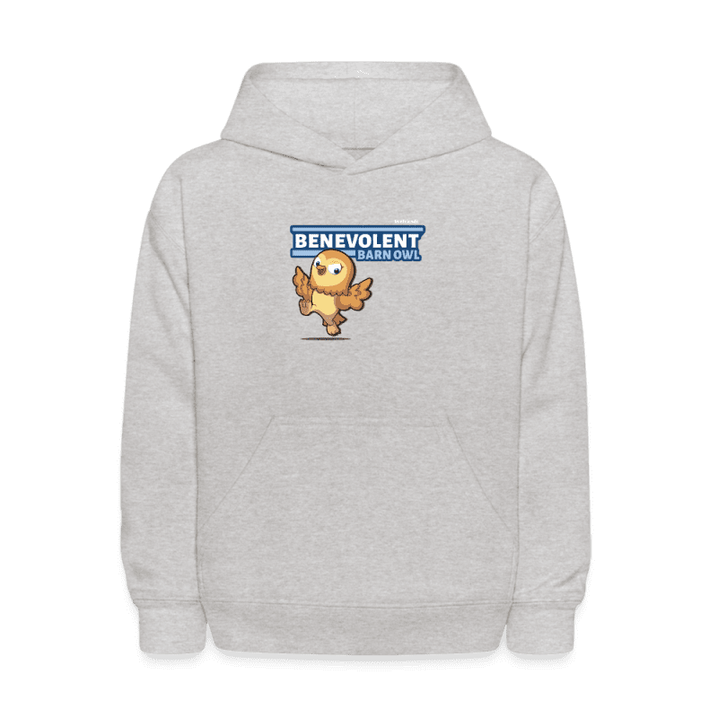 Benevolent Barn Owl Character Comfort Kids Hoodie - heather gray