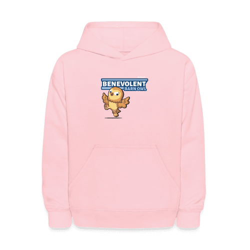 Benevolent Barn Owl Character Comfort Kids Hoodie - pink