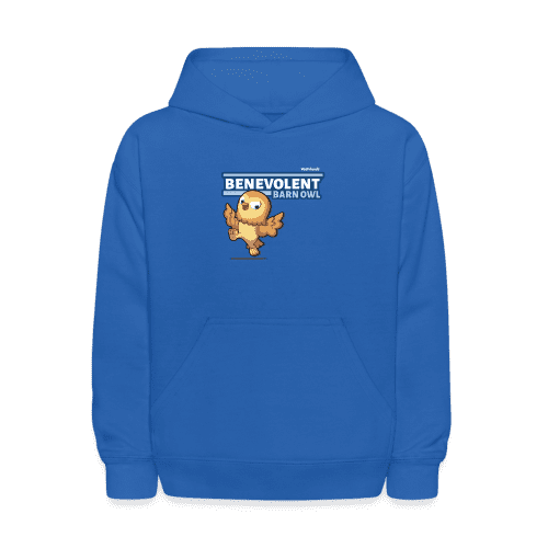 Benevolent Barn Owl Character Comfort Kids Hoodie - royal blue