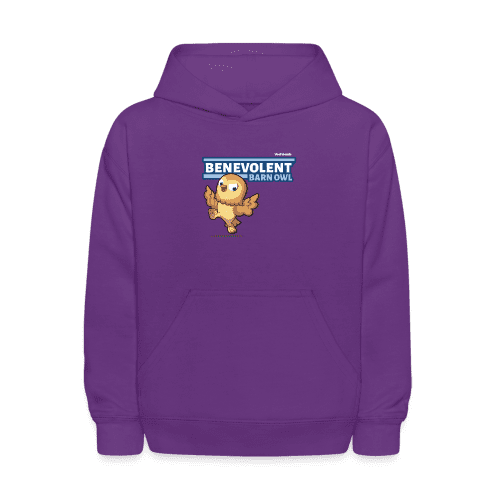 Benevolent Barn Owl Character Comfort Kids Hoodie - purple