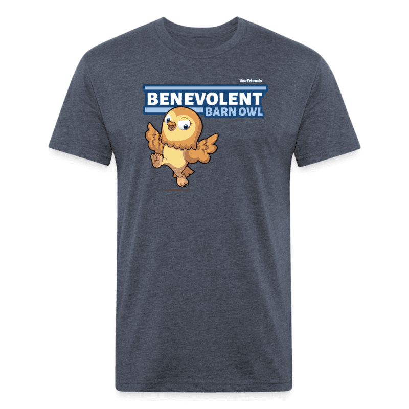 Benevolent Barn Owl Character Comfort Adult Tee - heather navy