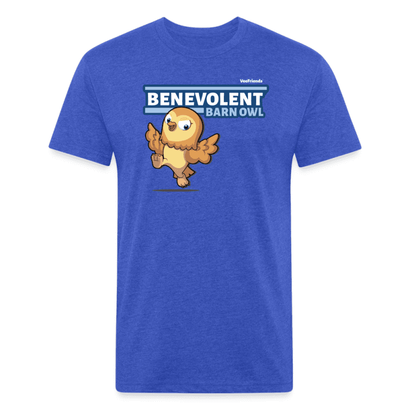 Benevolent Barn Owl Character Comfort Adult Tee - heather royal